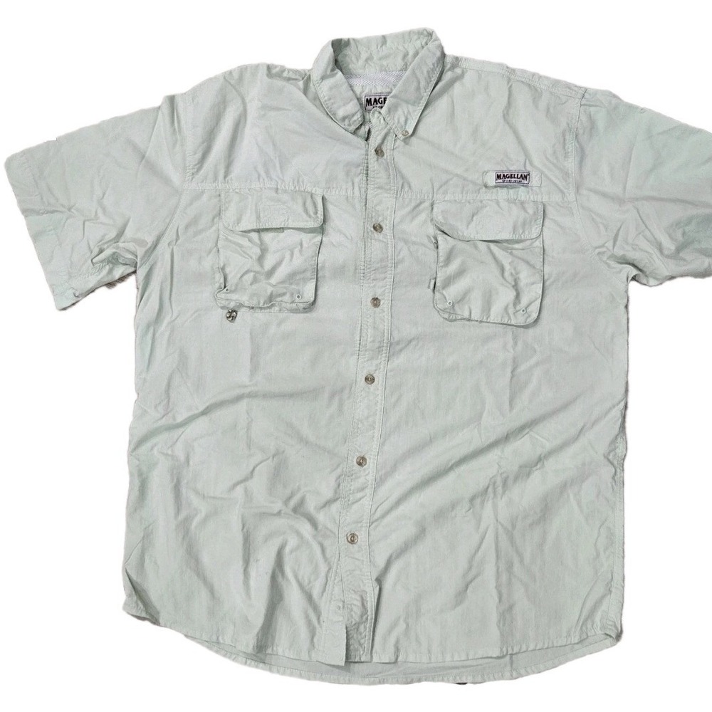 Magellan Outdoors Shirt Mens XL Green Fish Gear Fishing Vented Relaxed Fit